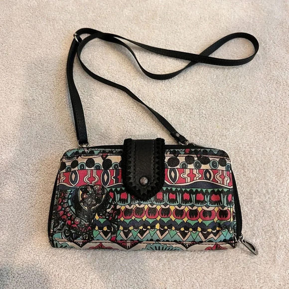 Sakroots Artist Womens Convertible Smartphone Crossbody Bag Wristlet Boho Wallet - Picture 2 of 15